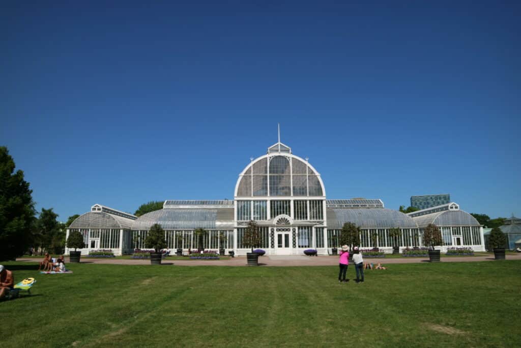 De grote serre Palmhuset, in Trädgårdsföreningen, een geliefd park in Göteborg. 