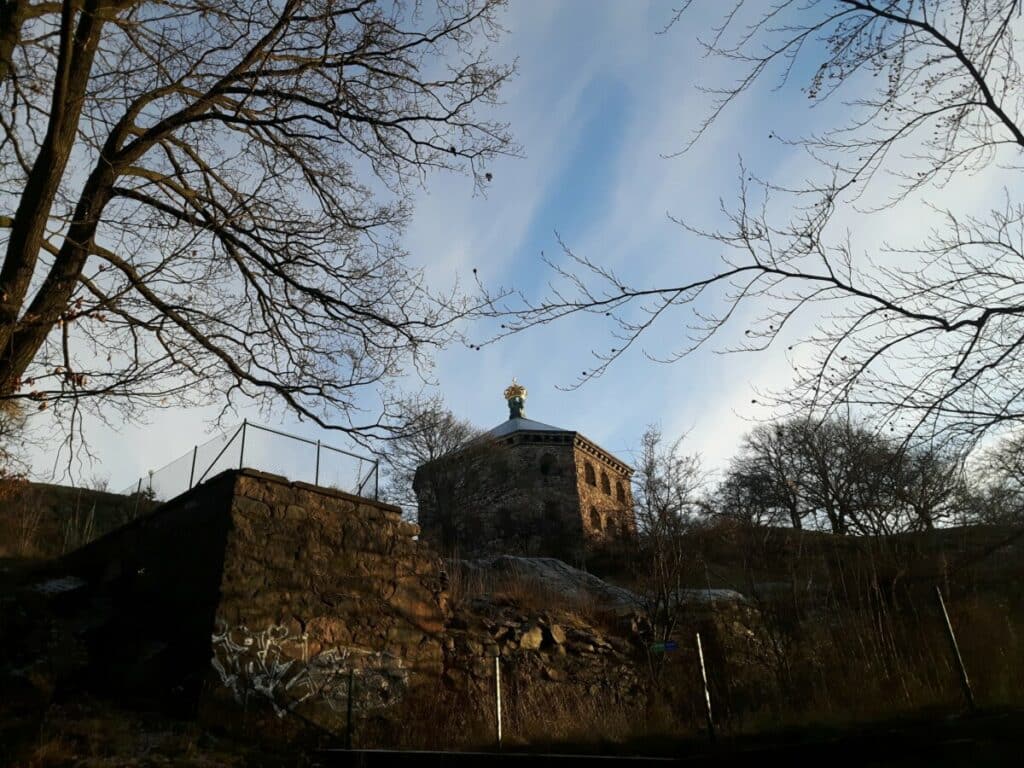 Skansen Kronan, een fort uit de 17e eeuw op een heuvel in Göteborg.